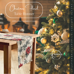 Weihnachts-Blumendesign-Tischläufer Kurzer Tischläufer