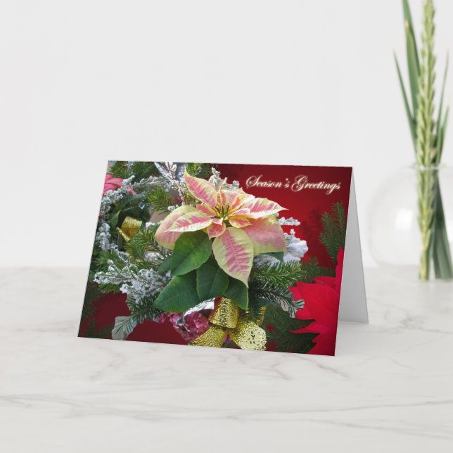 Weihnachts-Blumenkarte der Weihnachtszeit Feiertagskarte (Vorderseite)