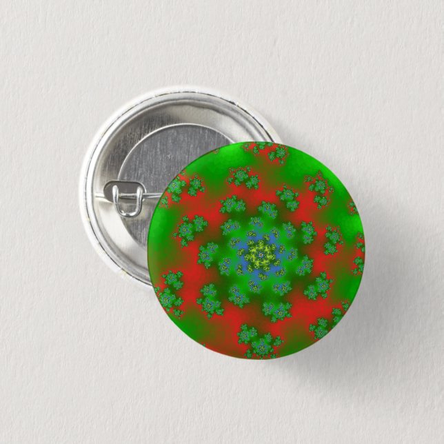 Weihnachts-Blumensprinklen Button (Vorne & Hinten)