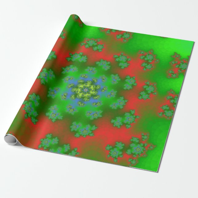 Weihnachts-Blumensprinklen Geschenkpapier (Ungerollt)