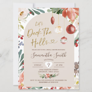 Weihnachts-Blumenstrauß-Decke Die Hallen Brautpart Einladung