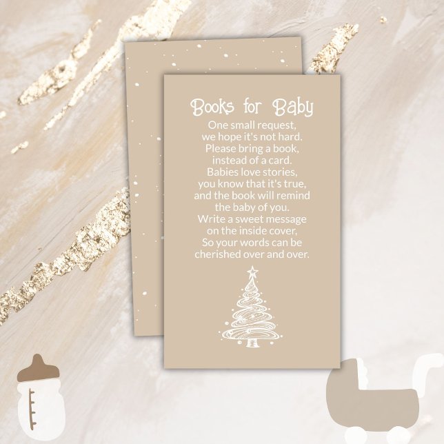 Weihnachts-Boho Beige Gender Neutral Books for Bab Begleitkarte (Von Creator hochgeladen)