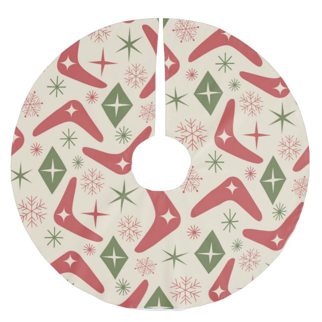 Weihnachts-Boomerangs im Mittelklasse-Stil mit Dia Polyester Weihnachtsbaumdecke (Vorderseite)