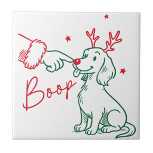 Weihnachts-Boop-Dachshund-Hund Fliese