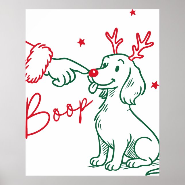 Weihnachts-Boop-Dachshund-Hund Poster (Vorne)