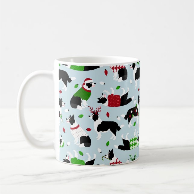 Weihnachts-Border-Collie-Kaffee-Tasse Kaffeetasse (Links)