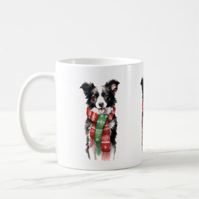Weihnachts-Border-Collie-Tasse - Feierliche Tasse (Links)