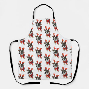Weihnachts Boston Terrier Hund Wrapping Paper Larg Schürze