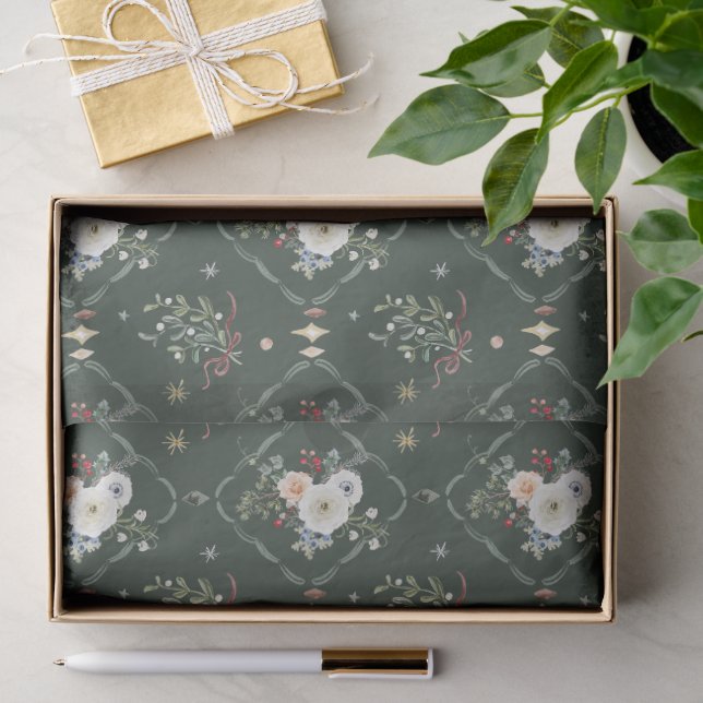 Weihnachts-Botanik-Seidenpapier Seidenpapier (Geschenk)