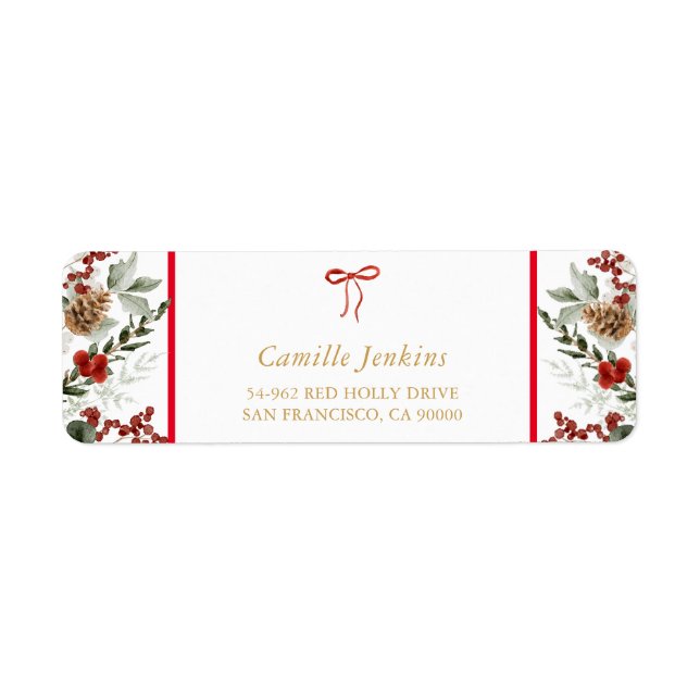 Weihnachts-Botanische Babydusche Adresse (Vorne)