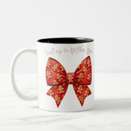 Weihnachts-Bow Weihnachtsginger Brot Bow Festival Zweifarbige Tasse