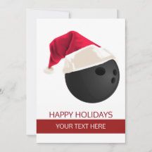 Weihnachts Bowling Ball Weihnachtsmannmütze Grußka