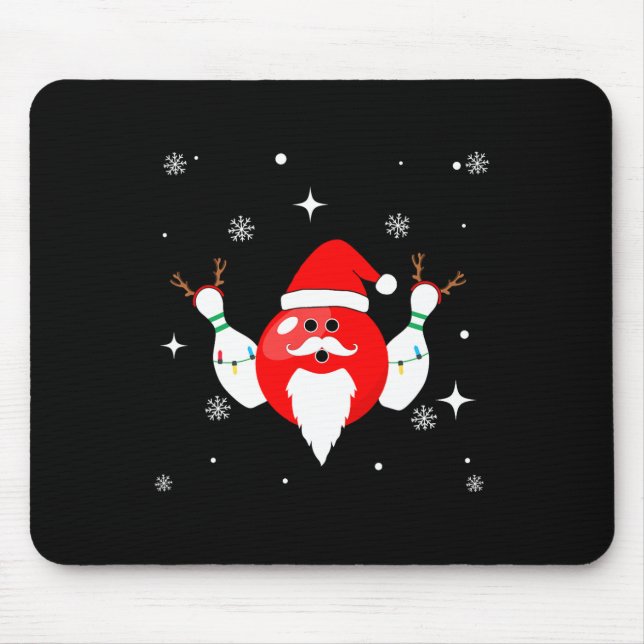Weihnachts-Bowling-Bowling-Team von Santa in The H Mousepad (Vorne)