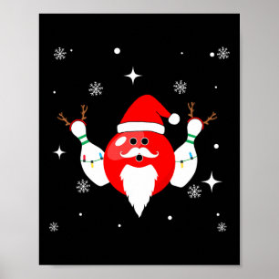 Weihnachts-Bowling-Bowling-Team von Santa in The H Poster
