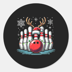 Weihnachts Bowling Buttone Reindeer Xmas Bowler Me Runder Aufkleber