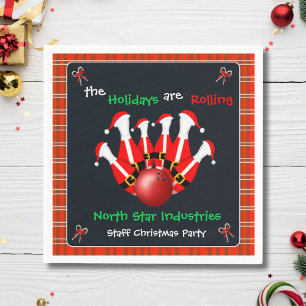 Weihnachts-Bowling-Feierparty Serviette
