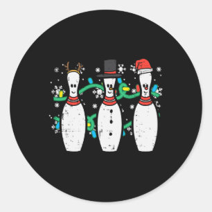 Weihnachts-Bowling Funny Xmas Sports Bowler Men Wi Runder Aufkleber