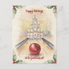 Weihnachts-Bowling-Grußkarten Feiertagspostkarte