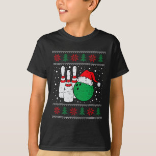 Weihnachts-Bowling Hat Santa Bowler Ugly Xmas Men T-Shirt