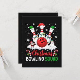 Weihnachts-Bowling-Mannschaft Xmas-Lichter Santa Einladung