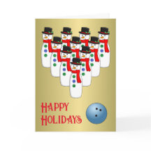 Weihnachts-Bowling-Schneemänner gefaltete Weihnach
