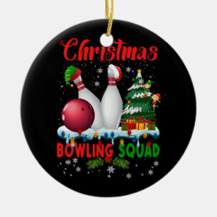 Weihnachts-Bowling Squad Dabbing Santa Funny Chris Keramik Ornament