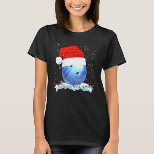 Weihnachts-Bowling-Weihnachtsmann-Mütze Sport Xmas T-Shirt