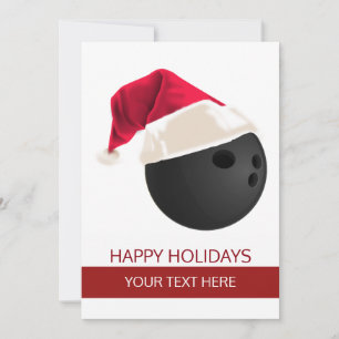 Weihnachts-Bowlingkugel-Santa-Hut-Grußkarten Feiertagskarte