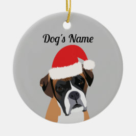 Weihnachts-Boxer-Hunde-Ornament Keramik Ornament