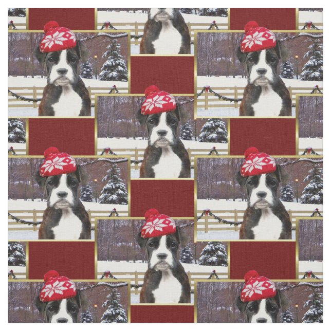 Weihnachts-Boxer-Hundemuster Fabrik Stoff (Muster)