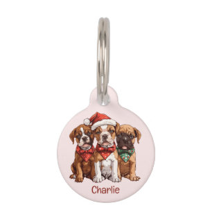 Weihnachts-Boxerhunde Haustiermarke