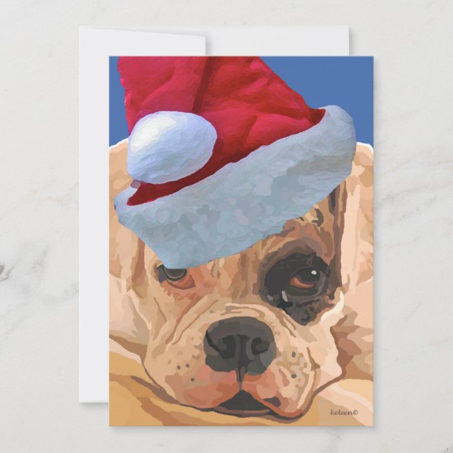 Weihnachts-Boxerkarte Feiertagskarte (Vorderseite)