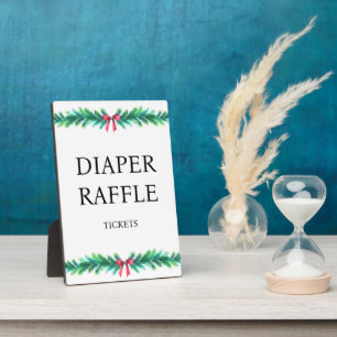 Weihnachts-Branchen-Windeln Raffle Baby-Dusche Fotoplatte