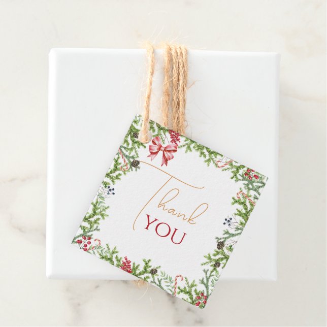 Weihnachts Branches Babydusche Vielen Dank Geschenkanhänger (Beispiel)
