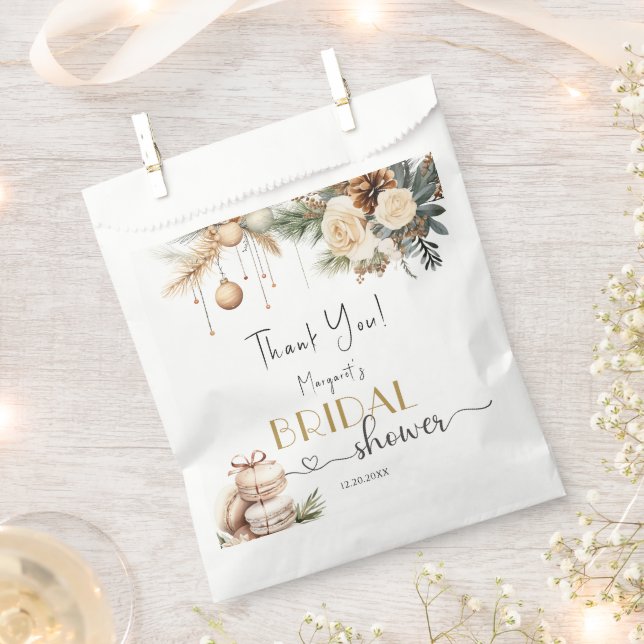 Weihnachts-Brautparty Boho Winter Floral Geschenktütchen (Ausgeschnitten)