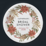 Weihnachts-Brautparty Pappteller<br><div class="desc">Weihnachts-Weihnachtsfest Brautparty Papier Teller. Matching-Elemente verfügbar.</div>