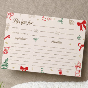 Weihnachts-Brautparty-Rezeptkarte Einladung