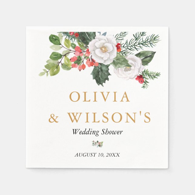 Weihnachts-Brautparty Serviette (Vorderseite)