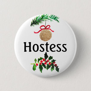 Weihnachts-Brautparty von Hostess - Hochzeiten Button