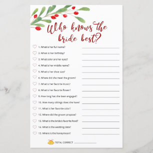 Weihnachts-Bridal-Spiel - Wer die Braut am besten