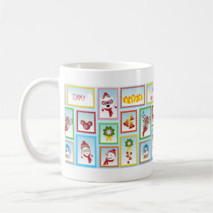 Weihnachts-Briefmarke-Sammlung Personalisierbarer Kaffeetasse
