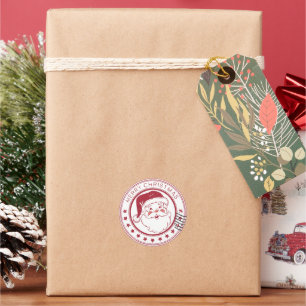 Weihnachts-Briefmarke Spaß Niedlich Santa Baby Runder Aufkleber