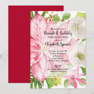 Weihnachts-Brunch und Bubbly Floral Einladung