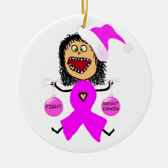 Weihnachts-Brustkrebs-Kampf Keramik Ornament (Vorne)