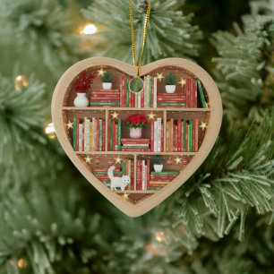 Weihnachts-Bücherregale Rot Grün Bücherregal 2D-Dr Keramik Ornament
