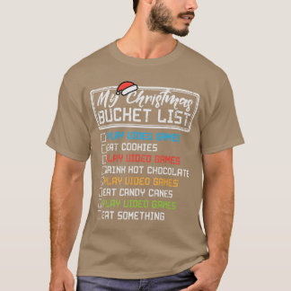 Weihnachts-Bucket-Liste Videospiele Xmas Gamer Jun T-Shirt