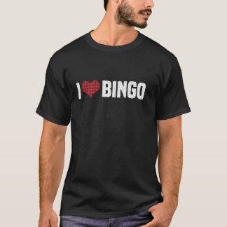 Weihnachts-Buffalo-Karo Ich liebe Bingo Vintage-Ge T-Shirt