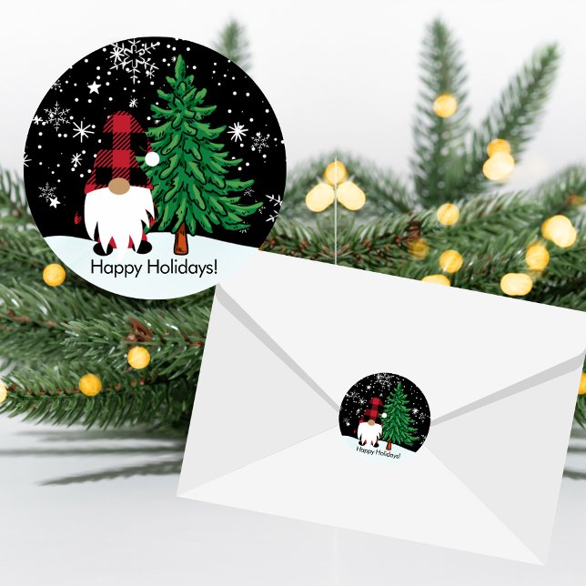 Weihnachts Buffalo Print Gnome Sticker (Von Creator hochgeladen)