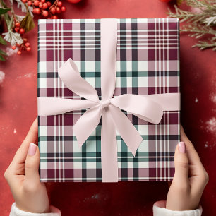 Weihnachts-Büffel-Muster einfache Streifen Geschenkpapier
