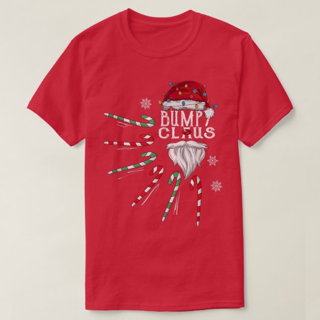 Weihnachts-Bumpy Claus Bumpy Beard Candy Cane Funn T-Shirt (Design vorne)